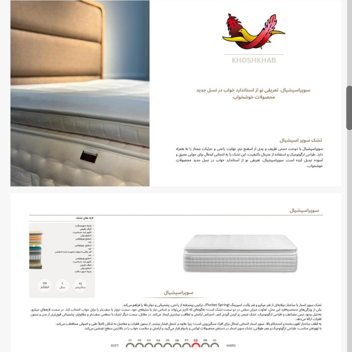 تشک خوشخواب مدل سوپر اسپشیال یکنفره سایز 120x200 سانتی متر